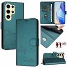 For Samsung Galaxy S24 Ultra 5G Smile Embossing RFID Leather Phone Case(Peacock Green) - 1