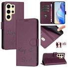 For Samsung Galaxy S24 Ultra 5G Smile Embossing RFID Leather Phone Case(Violet) - 1