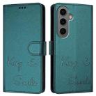 For Samsung Galaxy S24+ 5G Smile Embossing RFID Leather Phone Case(Peacock Green) - 3