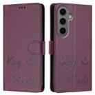 For Samsung Galaxy S24+ 5G Smile Embossing RFID Leather Phone Case(Violet) - 3