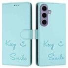 For Samsung Galaxy S24 5G Smile Embossing RFID Leather Phone Case(Mint Green) - 3