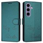 For Samsung Galaxy S24 5G Smile Embossing RFID Leather Phone Case(Peacock Green) - 3