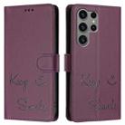 For Samsung Galaxy S23 Ultra 5G Smile Embossing RFID Leather Phone Case(Violet) - 3