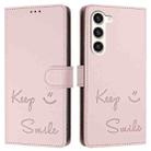 For Samsung Galaxy S23+ 5G Smile Embossing RFID Leather Phone Case(Pink) - 3