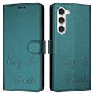 For Samsung Galaxy S23+ 5G Smile Embossing RFID Leather Phone Case(Peacock Green) - 3