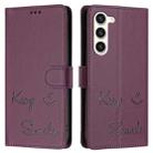 For Samsung Galaxy S23+ 5G Smile Embossing RFID Leather Phone Case(Violet) - 3