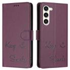 For Samsung Galaxy S23 5G Smile Embossing RFID Leather Phone Case(Violet) - 3