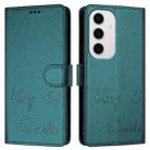 For Samsung Galaxy S24 FE 5G Smile Embossing RFID Leather Phone Case(Peacock Green) - 3