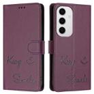 For Samsung Galaxy S24 FE 5G Smile Embossing RFID Leather Phone Case(Violet) - 3