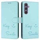 For Samsung Galaxy S23 FE 5G Smile Embossing RFID Leather Phone Case(Mint Green) - 3