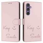 For Samsung Galaxy S23 FE 5G Smile Embossing RFID Leather Phone Case(Pink) - 3