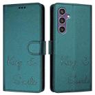 For Samsung Galaxy S23 FE 5G Smile Embossing RFID Leather Phone Case(Peacock Green) - 3