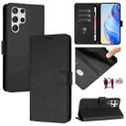 For Samsung Galaxy S22 Ultra 5G Smile Embossing RFID Leather Phone Case(Black) - 1