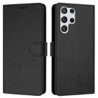 For Samsung Galaxy S22 Ultra 5G Smile Embossing RFID Leather Phone Case(Black) - 3