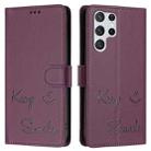 For Samsung Galaxy S22 Ultra 5G Smile Embossing RFID Leather Phone Case(Violet) - 3