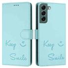 For Samsung Galaxy S22+ 5G Smile Embossing RFID Leather Phone Case(Mint Green) - 3