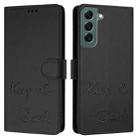 For Samsung Galaxy S22+ 5G Smile Embossing RFID Leather Phone Case(Black) - 3