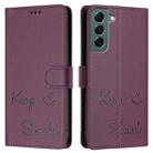 For Samsung Galaxy S22+ 5G Smile Embossing RFID Leather Phone Case(Violet) - 3