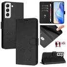 For Samsung Galaxy S22 5G Smile Embossing RFID Leather Phone Case(Black) - 1