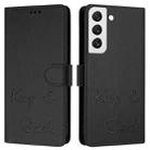 For Samsung Galaxy S22 5G Smile Embossing RFID Leather Phone Case(Black) - 3