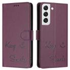 For Samsung Galaxy S22 5G Smile Embossing RFID Leather Phone Case(Violet) - 3