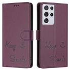 For Samsung Galaxy S21 Ultra 5G Smile Embossing RFID Leather Phone Case(Violet) - 3