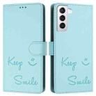 For Samsung Galaxy S21 5G Smile Embossing RFID Leather Phone Case(Mint Green) - 3