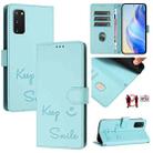 For Samsung Galaxy S20 FE 2022 / 5G / 4G Smile Embossing RFID Leather Phone Case(Mint Green) - 1