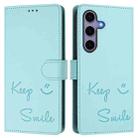 For Samsung Galaxy S25 5G Smile Embossing RFID Leather Phone Case(Mint Green) - 3