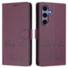 For Samsung Galaxy S25 5G Smile Embossing RFID Leather Phone Case(Violet) - 3