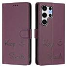 For Samsung Galaxy S25 Ultra 5G Smile Embossing RFID Leather Phone Case(Violet) - 3