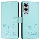 For Samsung Galaxy S25 Edge 5G Smile Embossing RFID Leather Phone Case(Mint Green) - 2