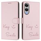 For Samsung Galaxy S25 Edge 5G Smile Embossing RFID Leather Phone Case(Pink) - 2