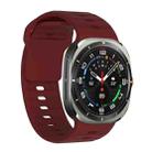 For Samsung Galaxy Watch Ultra 47mm Wavy Texture Silicone Watch Band(Wine Red) - 1