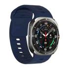 For Samsung Galaxy Watch Ultra 47mm Wavy Texture Silicone Watch Band(Midnight Blue) - 1