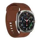 For Samsung Galaxy Watch Ultra 47mm Wavy Texture Silicone Watch Band(Brown) - 1