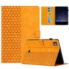 For iPad Pro 11 2024 / Air 10.9 2022 Honeycomb Embossed Leather Smart Tablet Case(Yellow) - 1