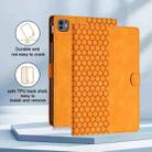 For iPad Pro 11 2024 / Air 10.9 2022 Honeycomb Embossed Leather Smart Tablet Case(Yellow) - 2