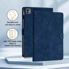 For iPad Pro 11 2024 / Air 10.9 2022 Honeycomb Embossed Leather Smart Tablet Case(Blue) - 2