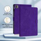 For iPad Pro 11 2024 / Air 10.9 2022 Honeycomb Embossed Leather Smart Tablet Case(Purple) - 2