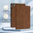 For iPad Pro 11 2024 / Air 10.9 2022 Honeycomb Embossed Leather Smart Tablet Case(Brown) - 2