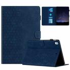 For iPad 10.2 2021 / 2020 / 10.5 2019 Honeycomb Embossed Leather Smart Tablet Case(Blue) - 1