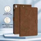 For iPad 10.2 2021 / 2020 / 10.5 2019 Honeycomb Embossed Leather Smart Tablet Case(Brown) - 1