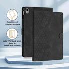 For iPad mini 6 Honeycomb Embossed Leather Smart Tablet Case(Black) - 2