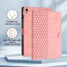 For iPad mini 6 Honeycomb Embossed Leather Smart Tablet Case(Pink) - 2