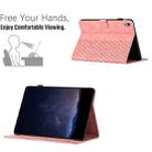 For iPad mini 6 Honeycomb Embossed Leather Smart Tablet Case(Pink) - 3