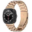 For Samsung Galaxy Watch Ultra 47mm Three Beads Stainless Steel Watch Band(Rose Gold) - 1