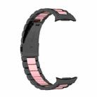 For Samsung Galaxy Watch Ultra 47mm Three Beads Stainless Steel Watch Band(Black Pink Black) - 2