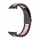 For Samsung Galaxy Watch Ultra 47mm Three Beads Stainless Steel Watch Band(Black Pink Black) - 3