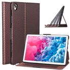 For Huawei MatePad 10.8 (2020) Ultra-thin Carbon Fiber Front Support Horizontal Flip Leather Case with Holder(Coffee) - 1